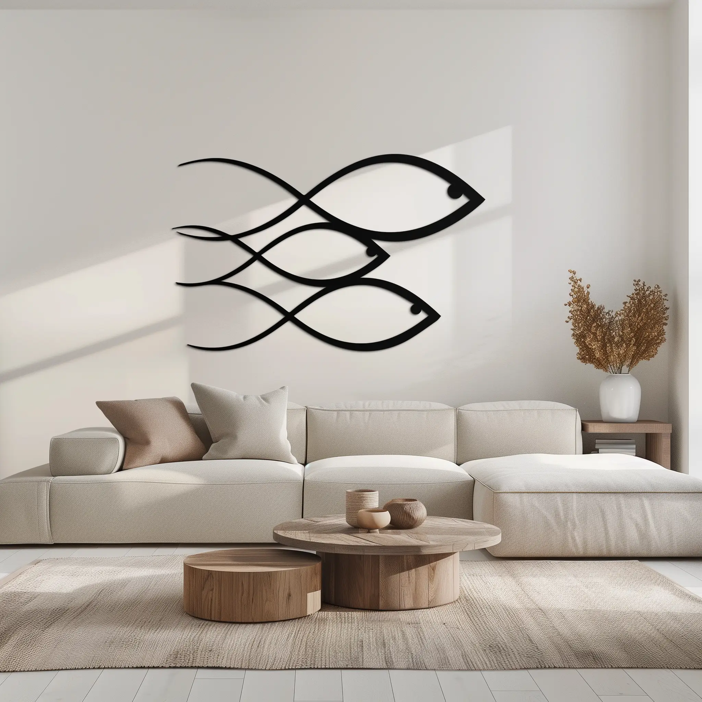 Minimalist Fish Metal Wall Art – Modern Coastal Decor - KAF139 by Enova Art