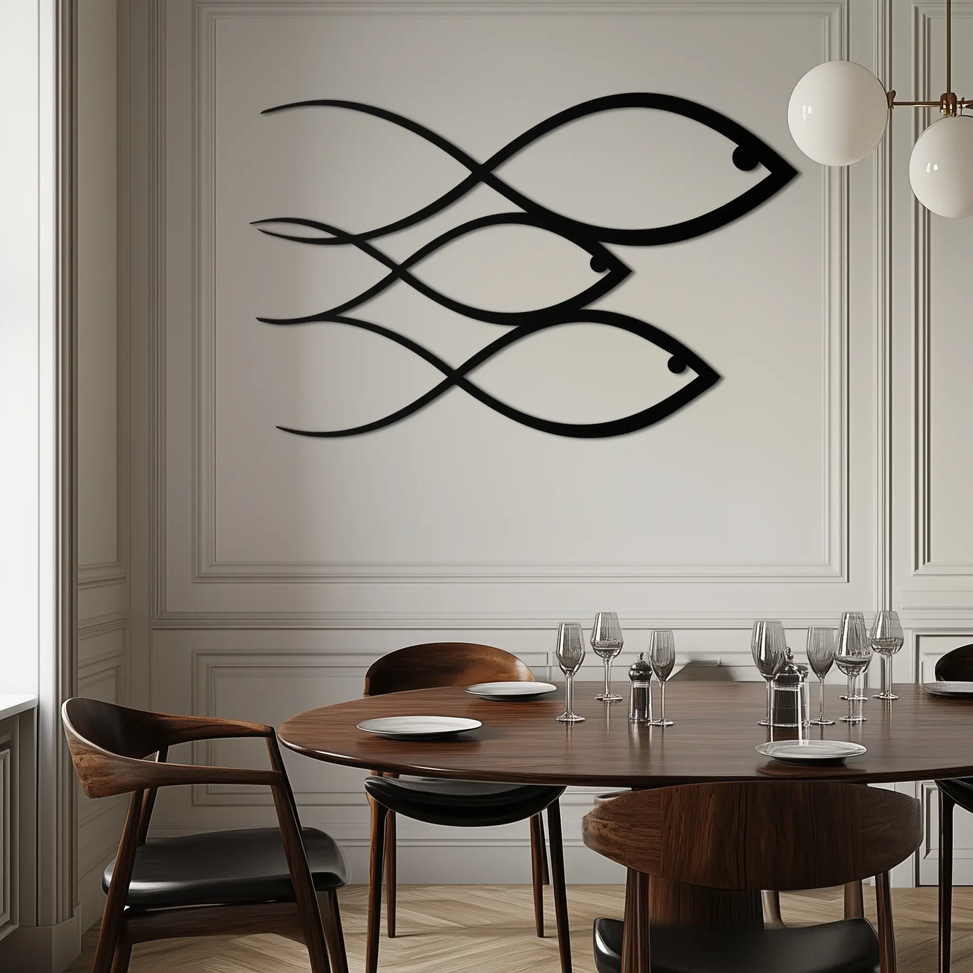 Minimalist Fish Metal Wall Art – Modern Coastal Decor - KAF139 by Enova Art