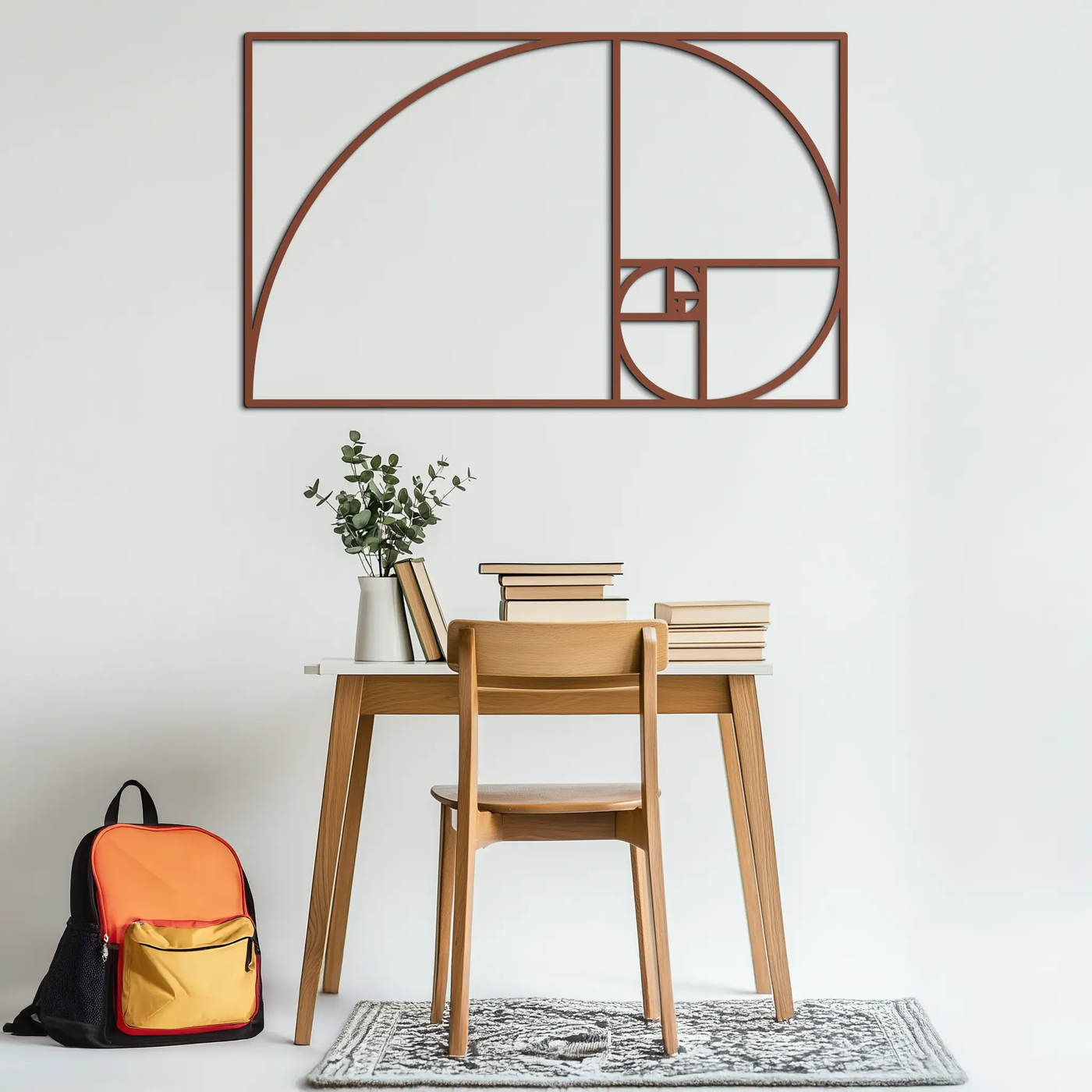 Golden Ratio Spiral Metal Wall Art - Elegant Geometric Design - KAF141 by Enova Art