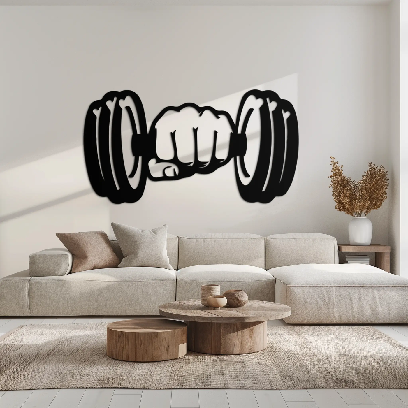 Gym Dumbbell Power Metal Wall Art - Bold and Motivational Gym Decor - KAF143 by Enova Art