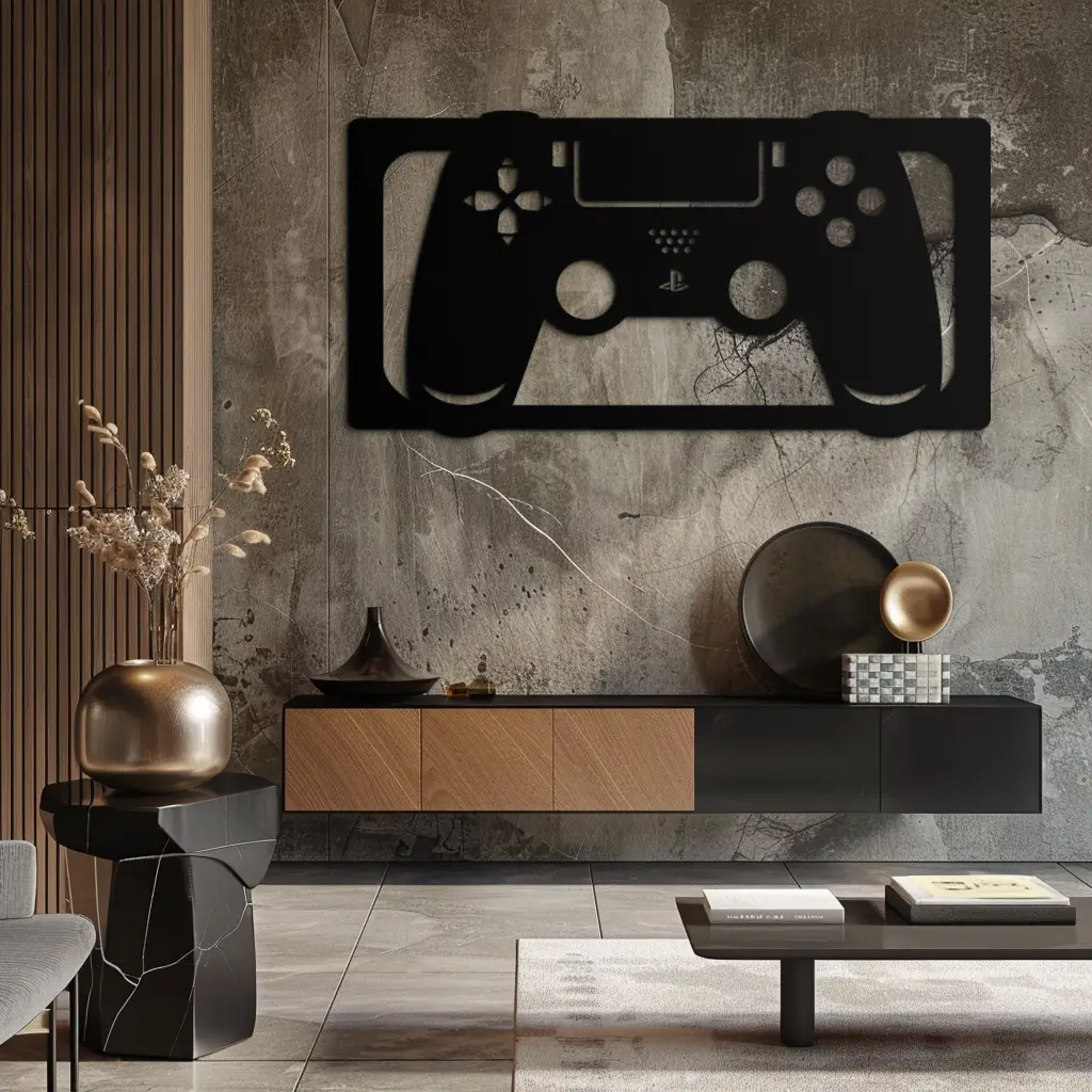 Gamer Controller Metal Wall Art - Modern Gaming Room Decor - KAF144 by Enova Art