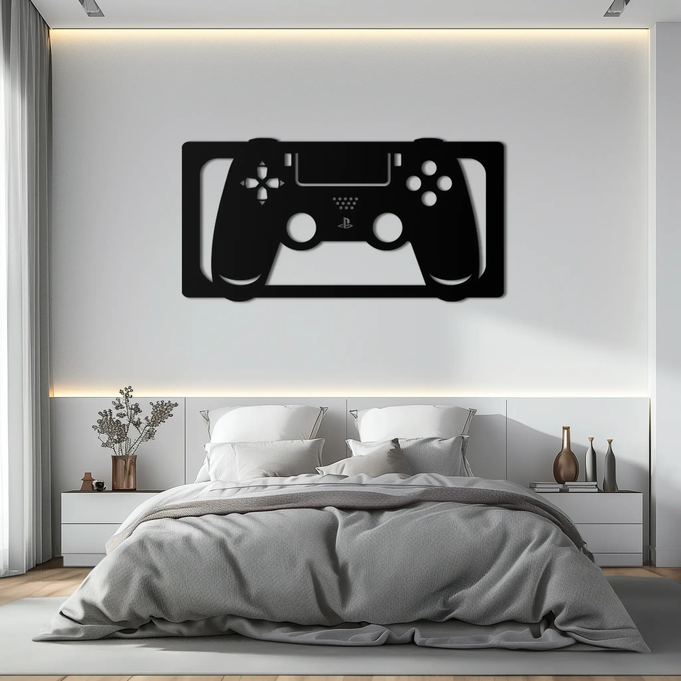 Gamer Controller Metal Wall Art - Modern Gaming Room Decor - KAF144 by Enova Art