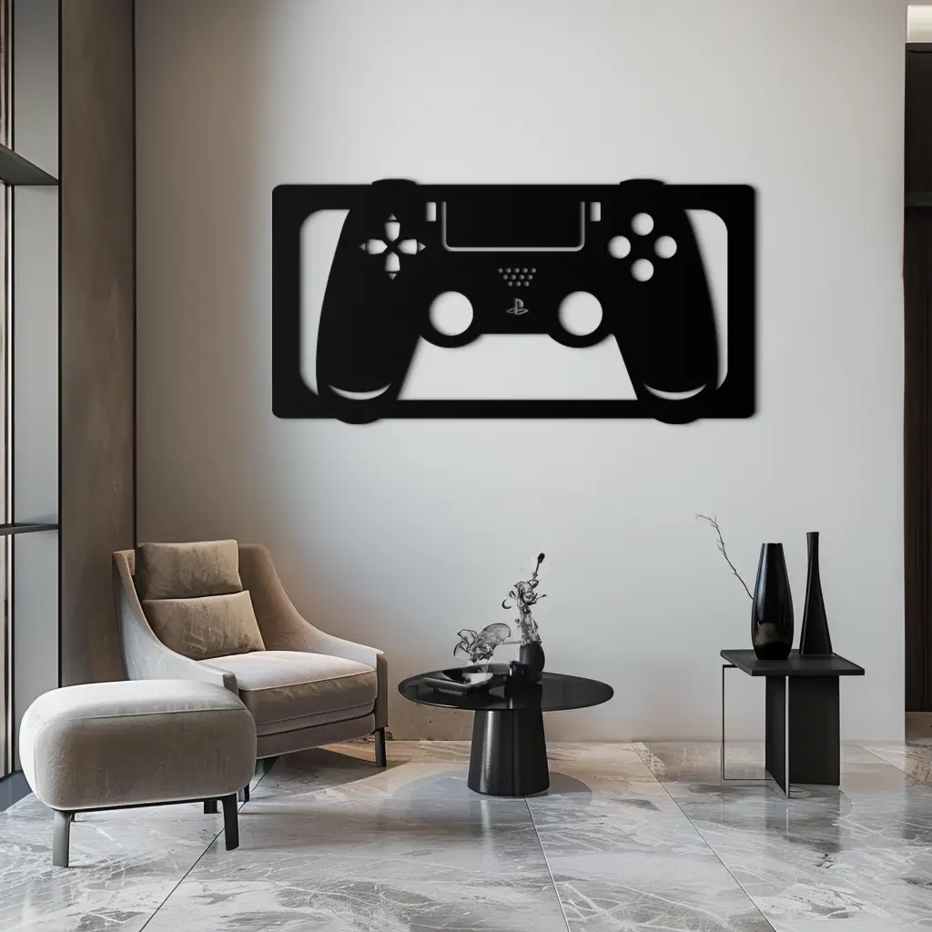 Gamer Controller Metal Wall Art - Modern Gaming Room Decor - KAF144 by Enova Art