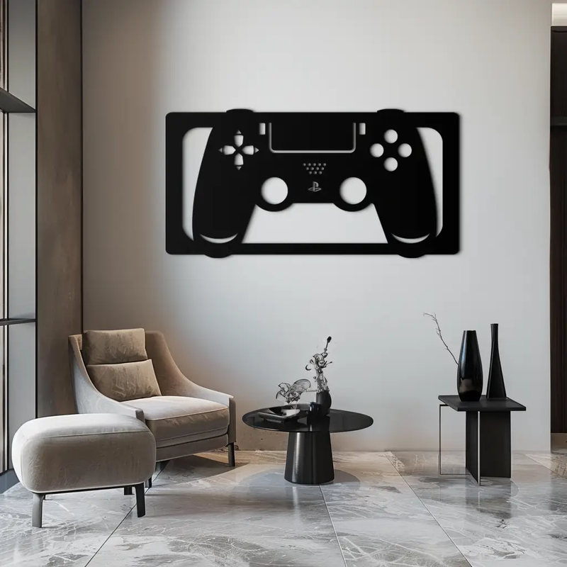 Gamer Controller Metal Wall Art - Modern Gaming Room Decor - KAF144 by Enova Art