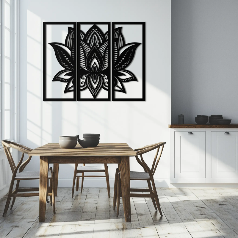 Mandala Lotus Metal Wall Art - Elegant & Spiritual Home Decor - KAF148 by Enova Art