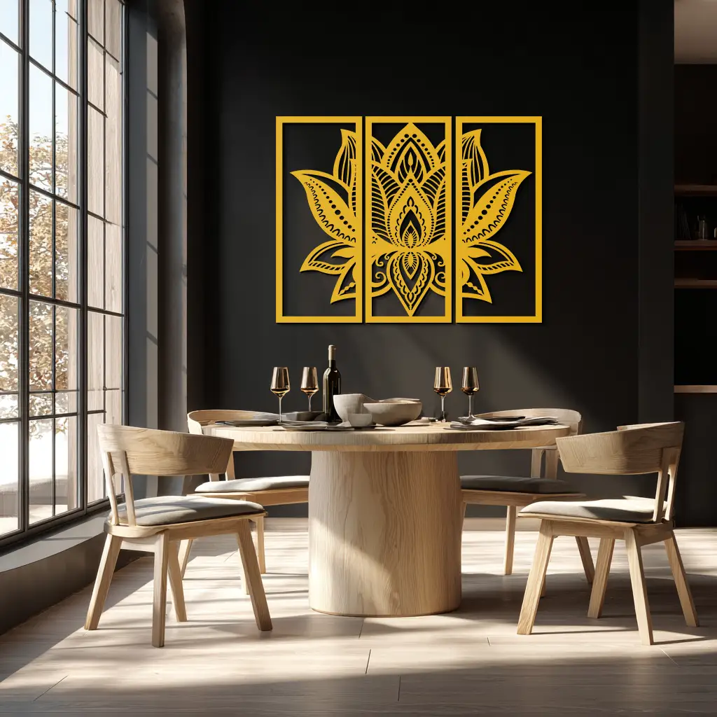 Mandala Lotus Metal Wall Art - Elegant & Spiritual Home Decor - KAF148 by Enova Art