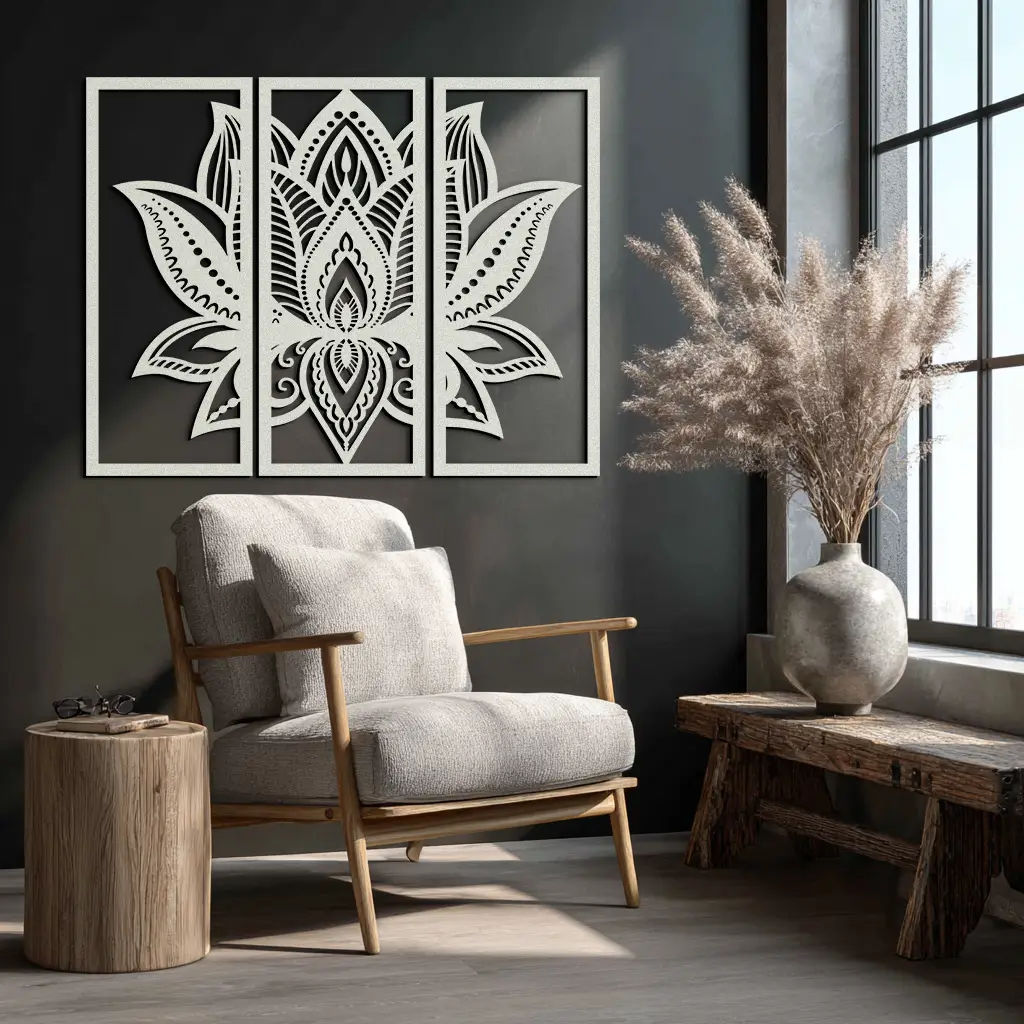 Mandala Lotus Metal Wall Art - Elegant & Spiritual Home Decor - KAF148 by Enova Art