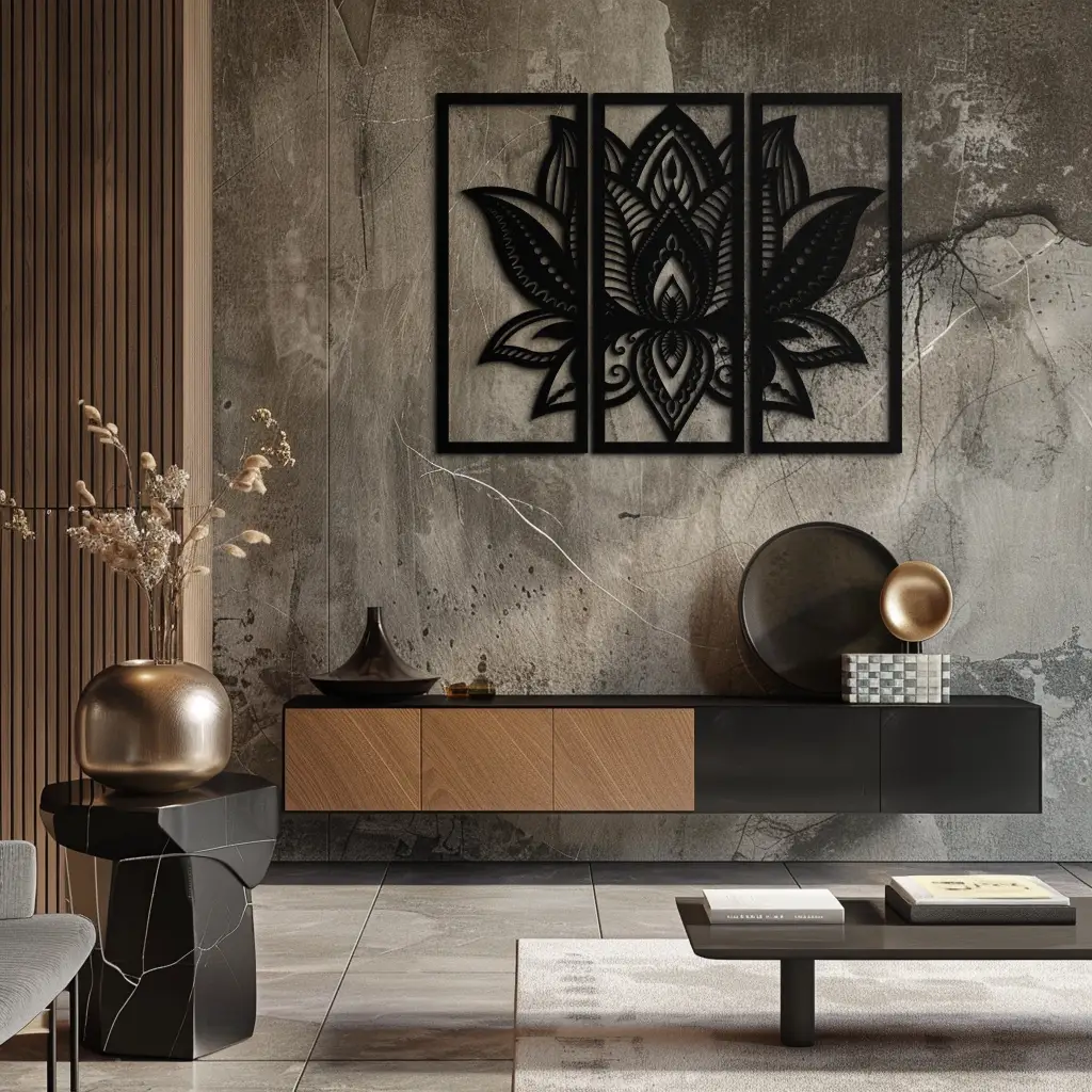 Mandala Lotus Metal Wall Art - Elegant & Spiritual Home Decor - KAF148 by Enova Art