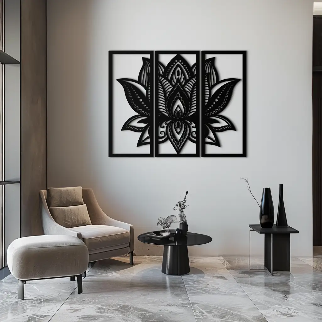 Mandala Lotus Metal Wall Art - Elegant & Spiritual Home Decor - KAF148 by Enova Art