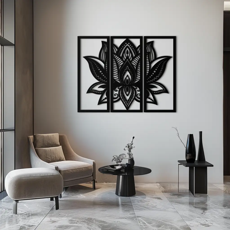 Mandala Lotus Metal Wall Art - Elegant & Spiritual Home Decor - KAF148 by Enova Art