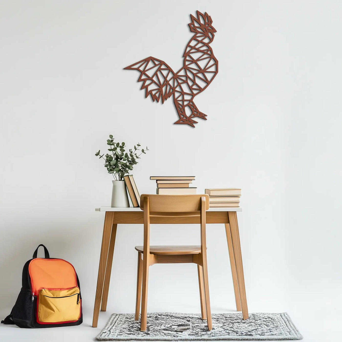 Geometric Rooster Metal Wall Art - Modern Farmhouse Decor - KAF149 by Enova Art