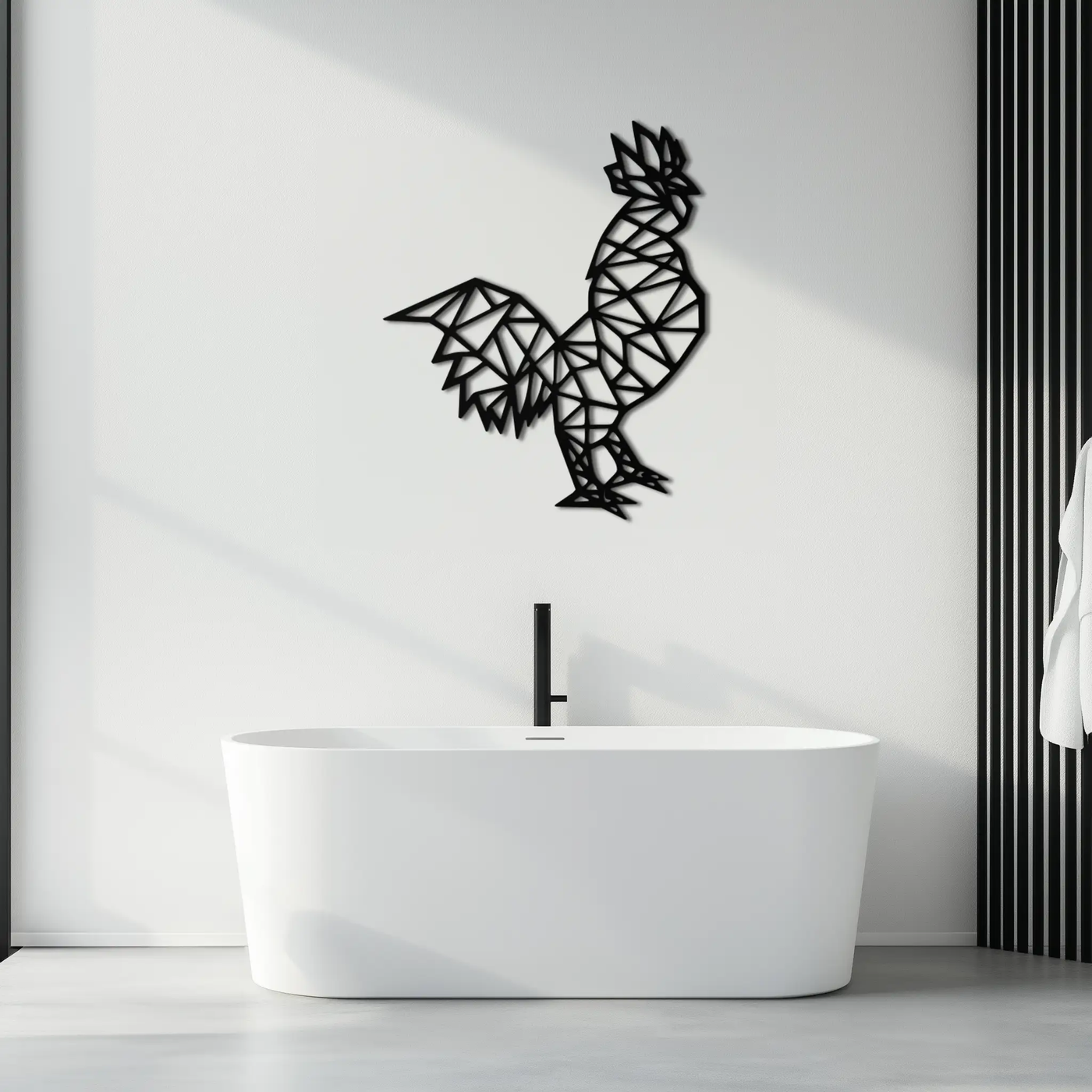 Geometric Rooster Metal Wall Art - Modern Farmhouse Decor - KAF149 by Enova Art