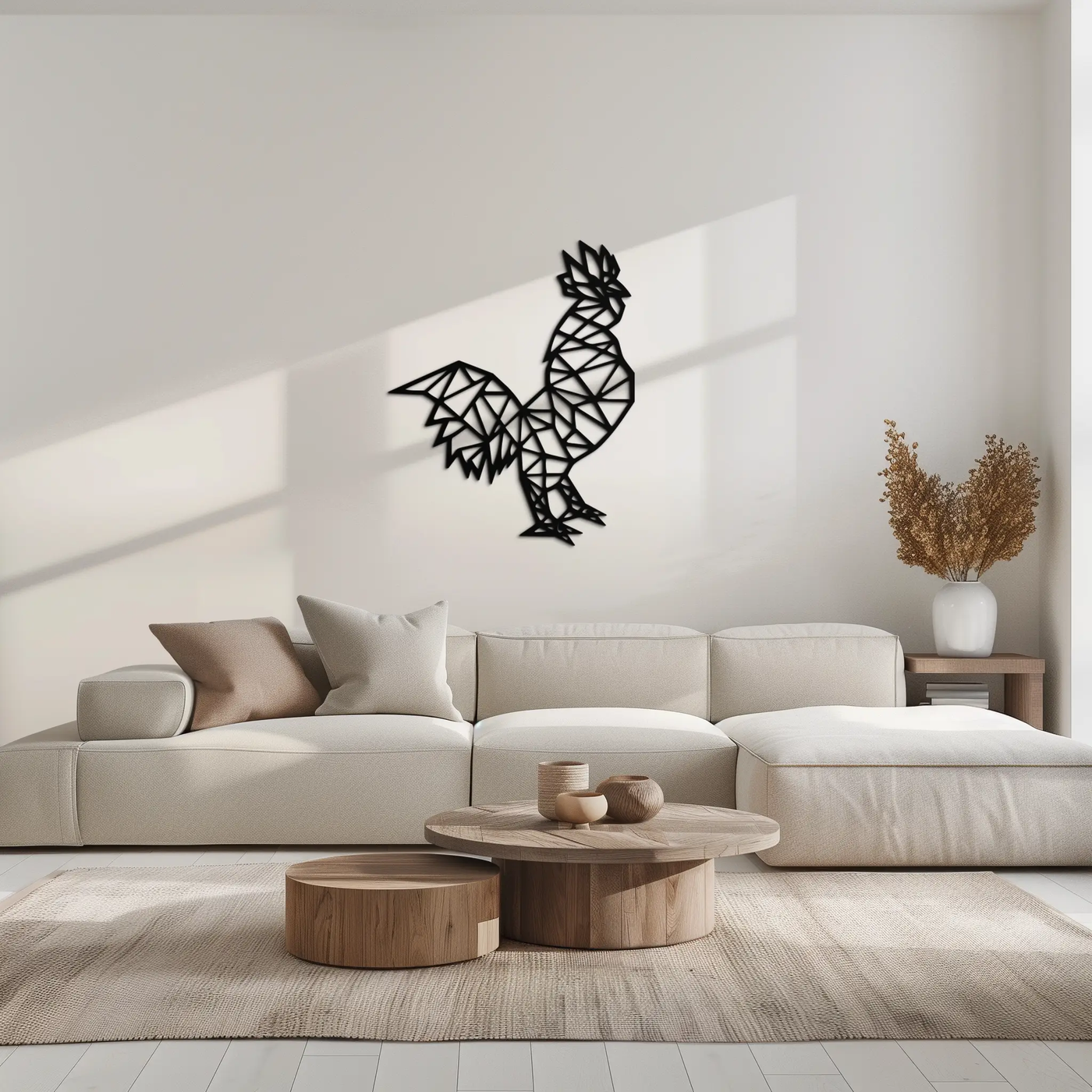 Geometric Rooster Metal Wall Art - Modern Farmhouse Decor - KAF149 by Enova Art