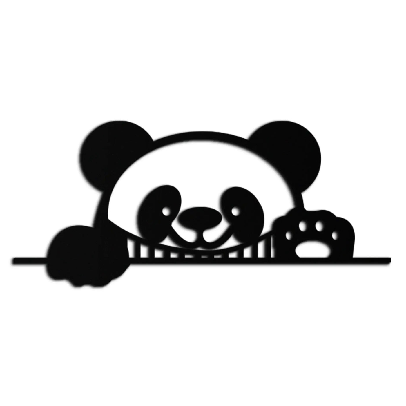 Geometric Panda Metal Wall Art - Playful Minimalist Steel Decor - KAF150 by Enova Art
