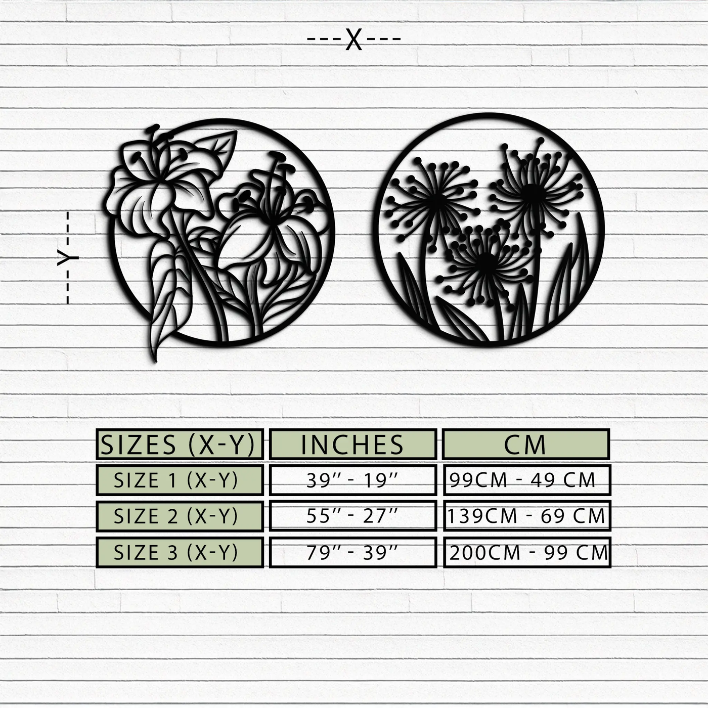 Floral Harmony Metal Wall Art – Elegant Botanical Steel Decor - KAF152 by Enova Art