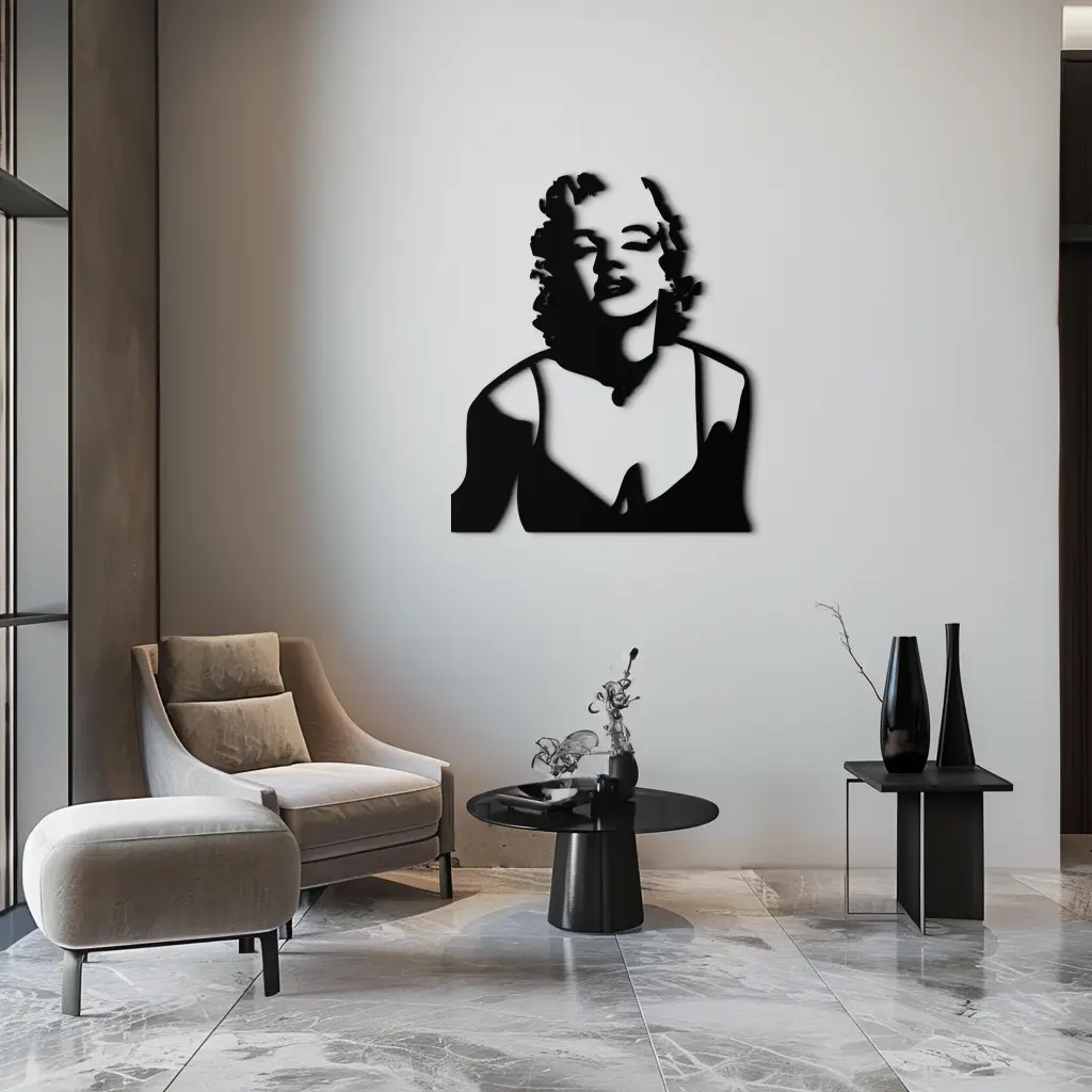 Glamorous Marilyn Monroe Metal Wall Art – Iconic Pop Art Steel Decor - KAF153 by Enova Art