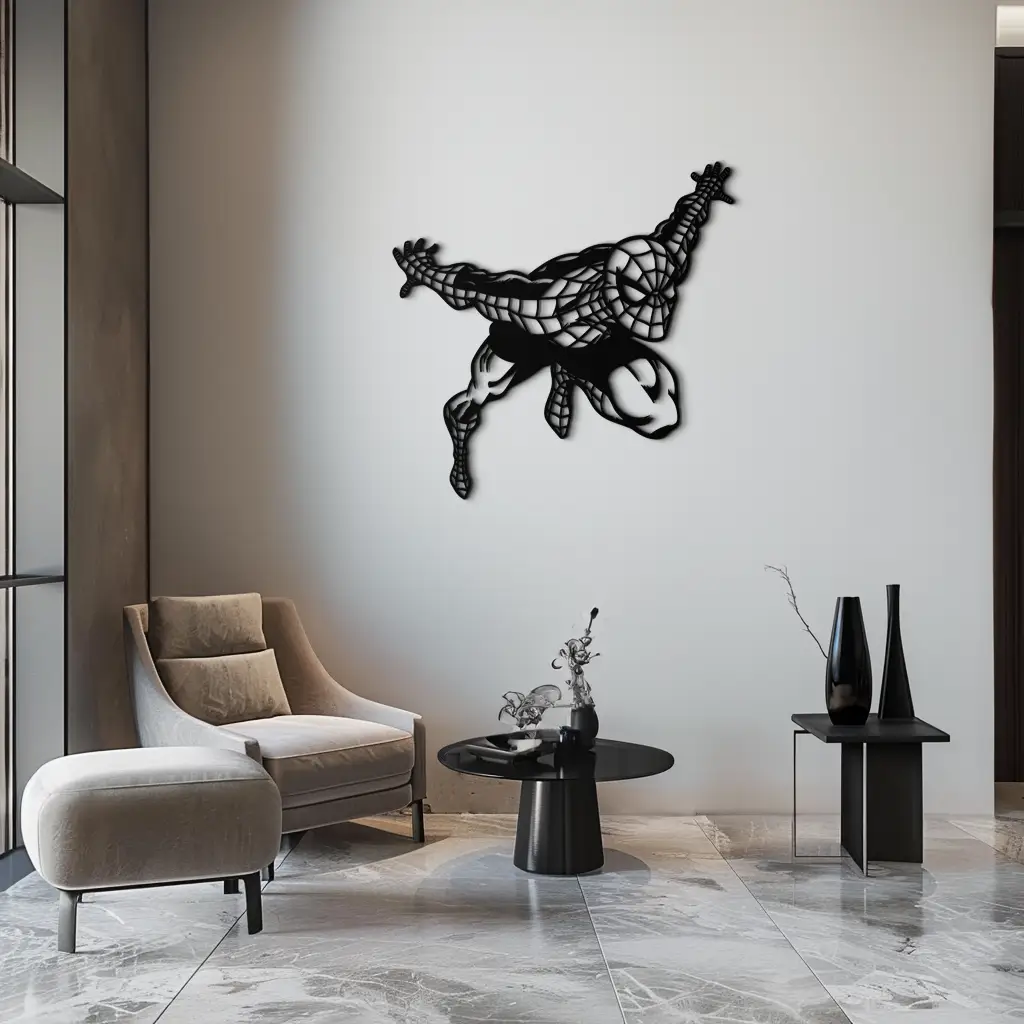 Spider-Man Metal Wall Art - Geometric Superhero Wall Decor - KAF155 by Enova Art