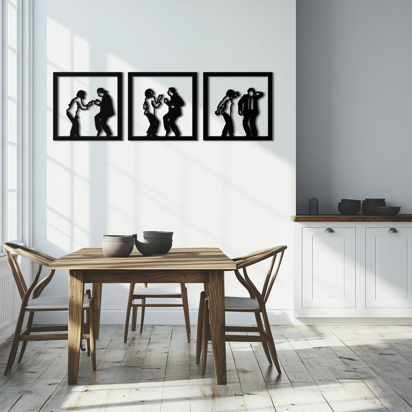 Dancing Silhouettes Metal Wall Art - Modern Minimalist Couple Wall Decor - KAF157 by Enova Art