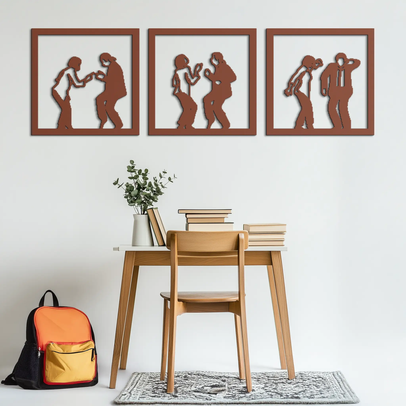 Dancing Silhouettes Metal Wall Art - Modern Minimalist Couple Wall Decor - KAF157 by Enova Art