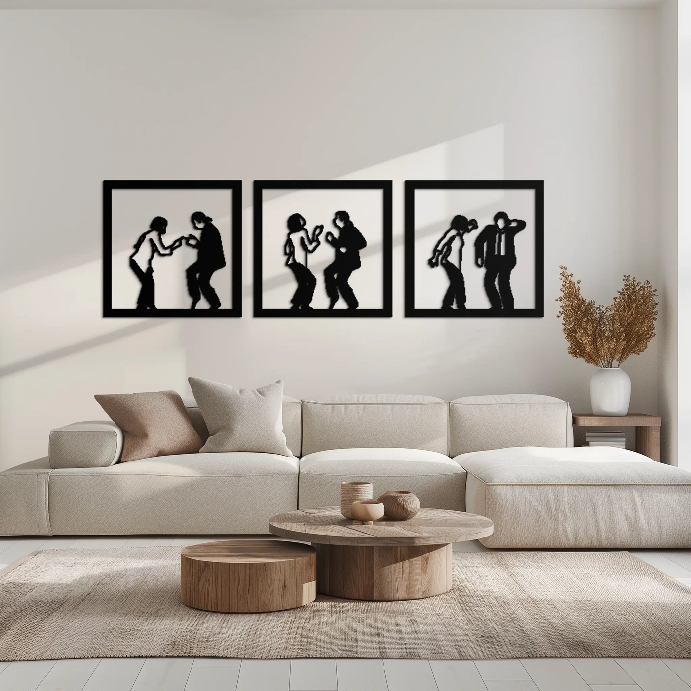 Dancing Silhouettes Metal Wall Art - Modern Minimalist Couple Wall Decor - KAF157 by Enova Art