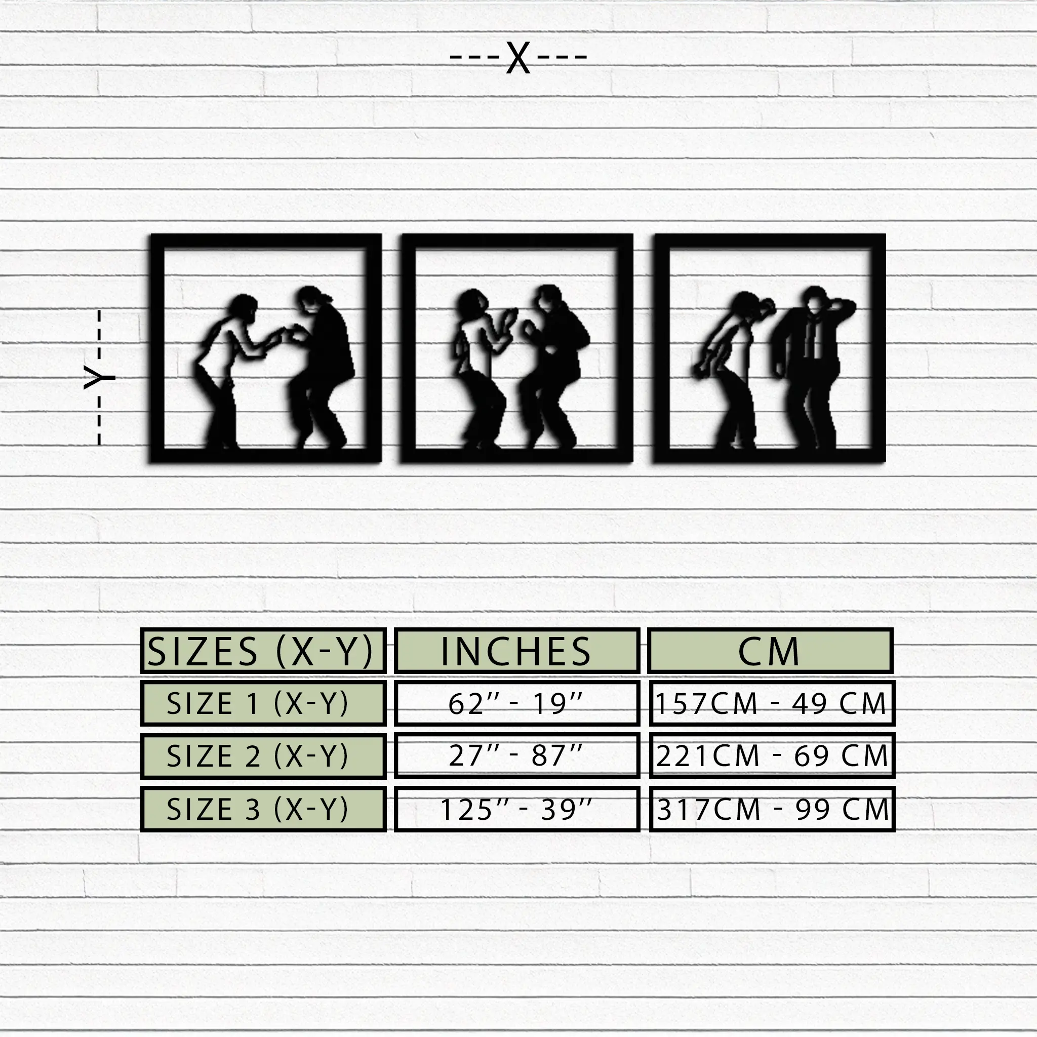 Dancing Silhouettes Metal Wall Art - Modern Minimalist Couple Wall Decor - KAF157 by Enova Art