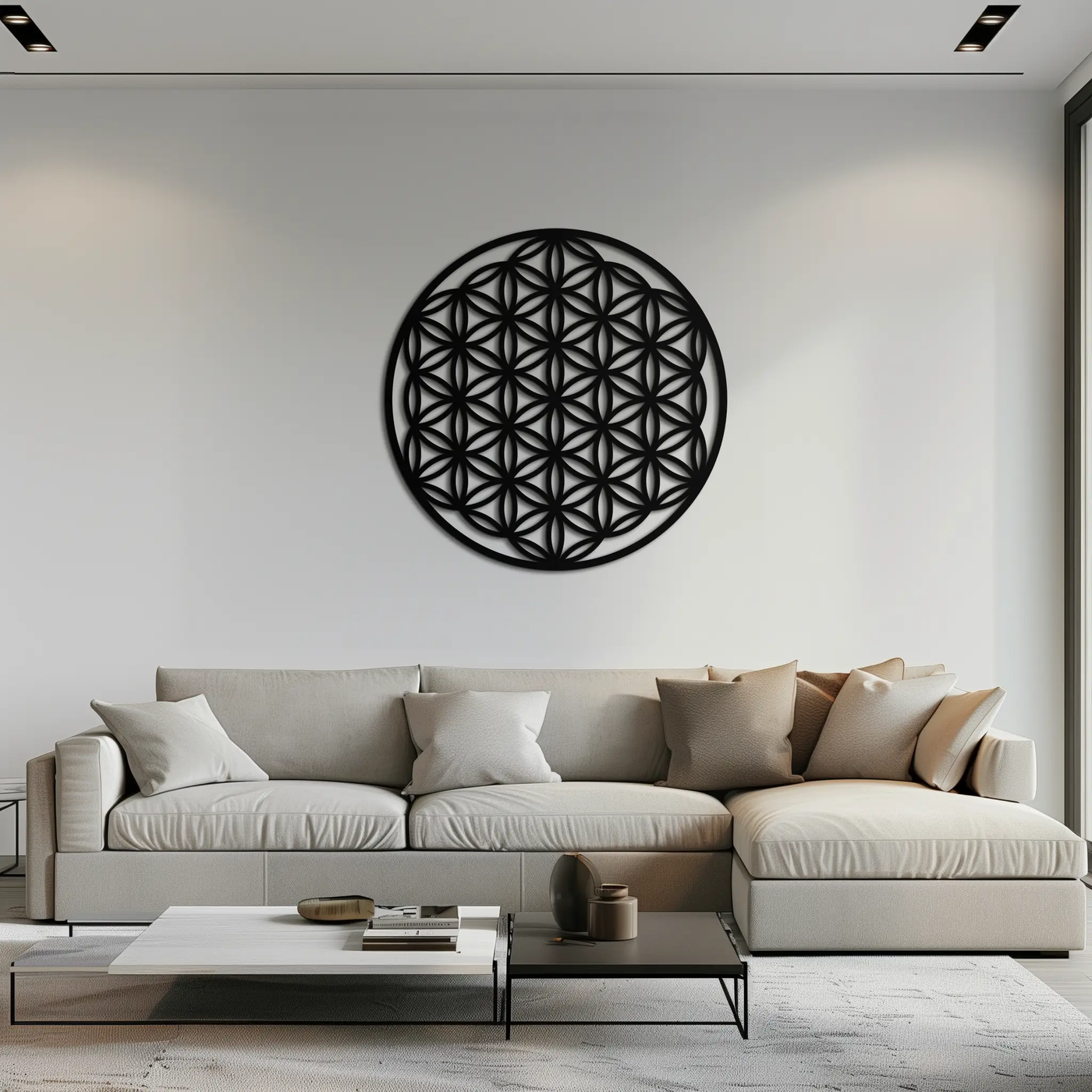 Sacred Geometry Metal Wall Art - Flower of Life Design - KAF158 by Enova Art