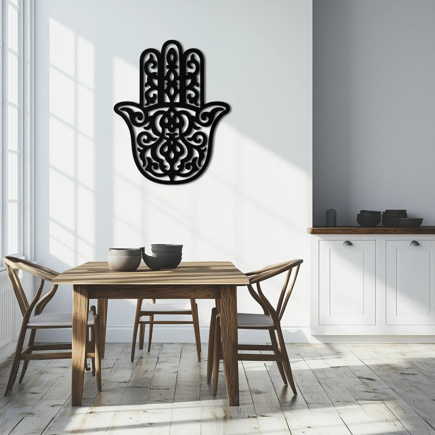 Hamsa Hand Metal Wall Art - Symbolic Protection & Spiritual Home Decor - KAF159 by Enova Art