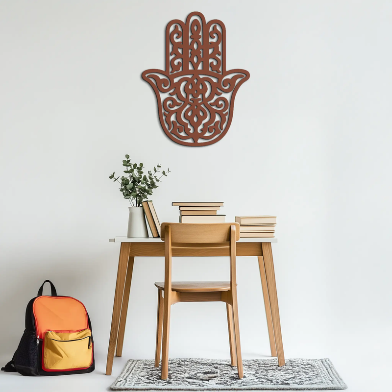 Hamsa Hand Metal Wall Art - Symbolic Protection & Spiritual Home Decor - KAF159 by Enova Art