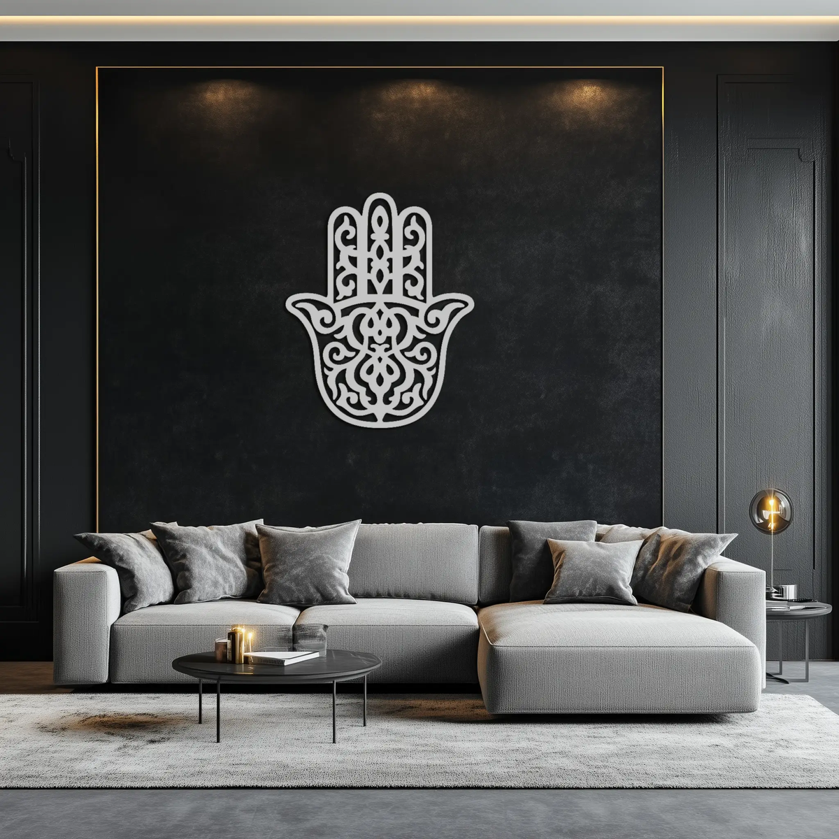 Hamsa Hand Metal Wall Art - Symbolic Protection & Spiritual Home Decor - KAF159 by Enova Art