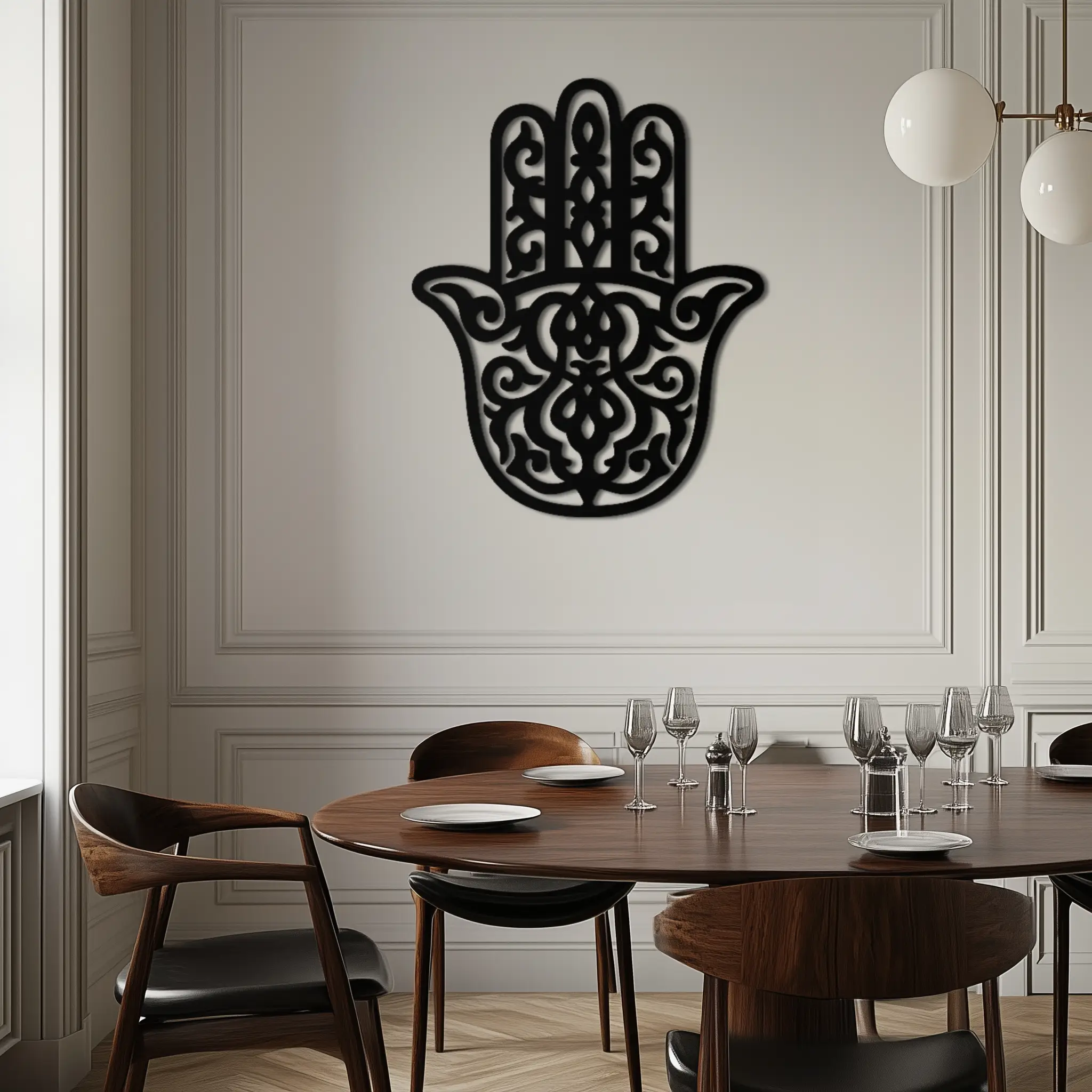 Hamsa Hand Metal Wall Art - Symbolic Protection & Spiritual Home Decor - KAF159 by Enova Art