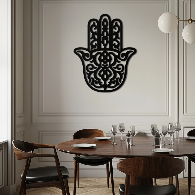Hamsa Hand Metal Wall Art - Symbolic Protection & Spiritual Home Decor - KAF159 by Enova Art