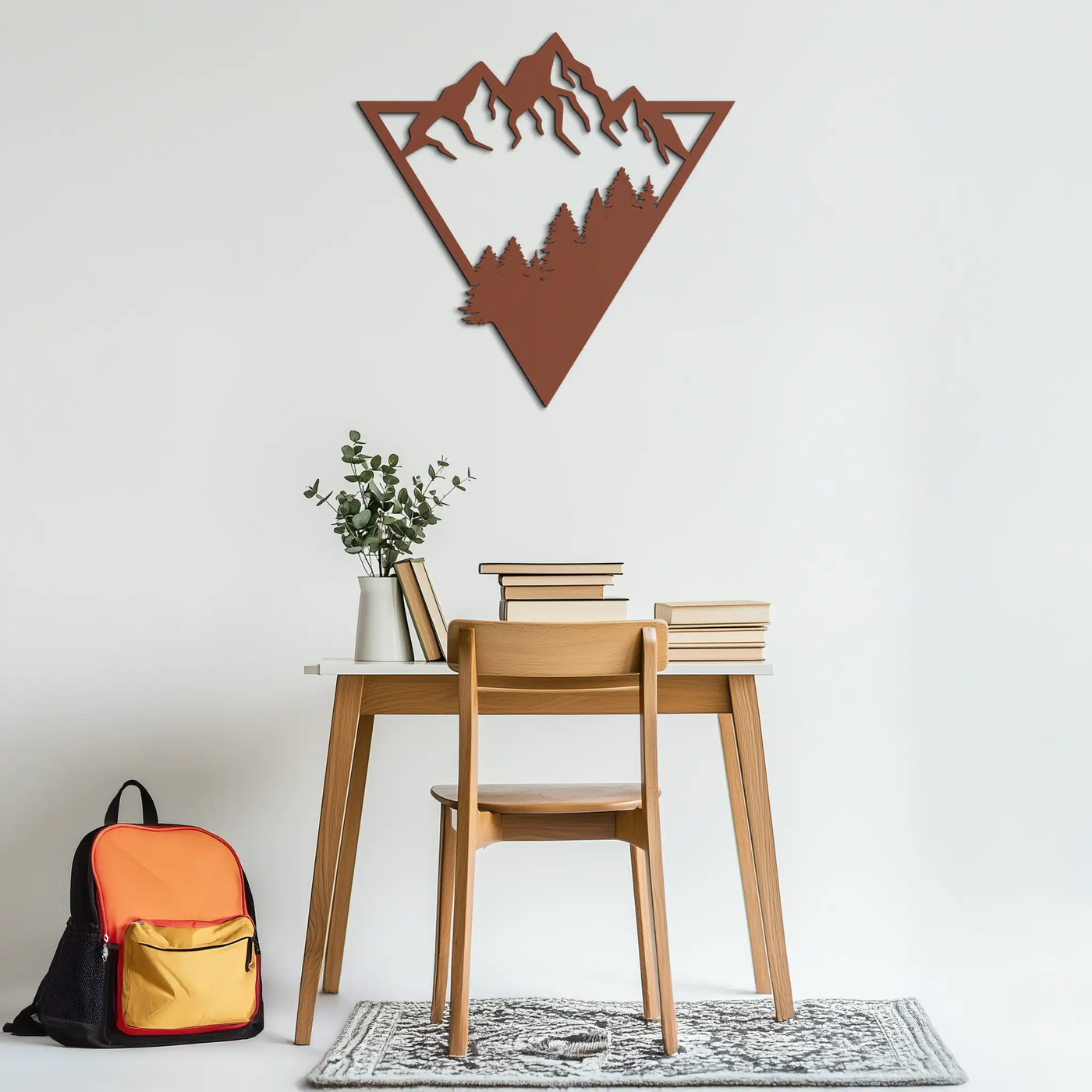 Mountain Forest Metal Wall Art - Geometric Nature Decor- KAF161 by Enova Art