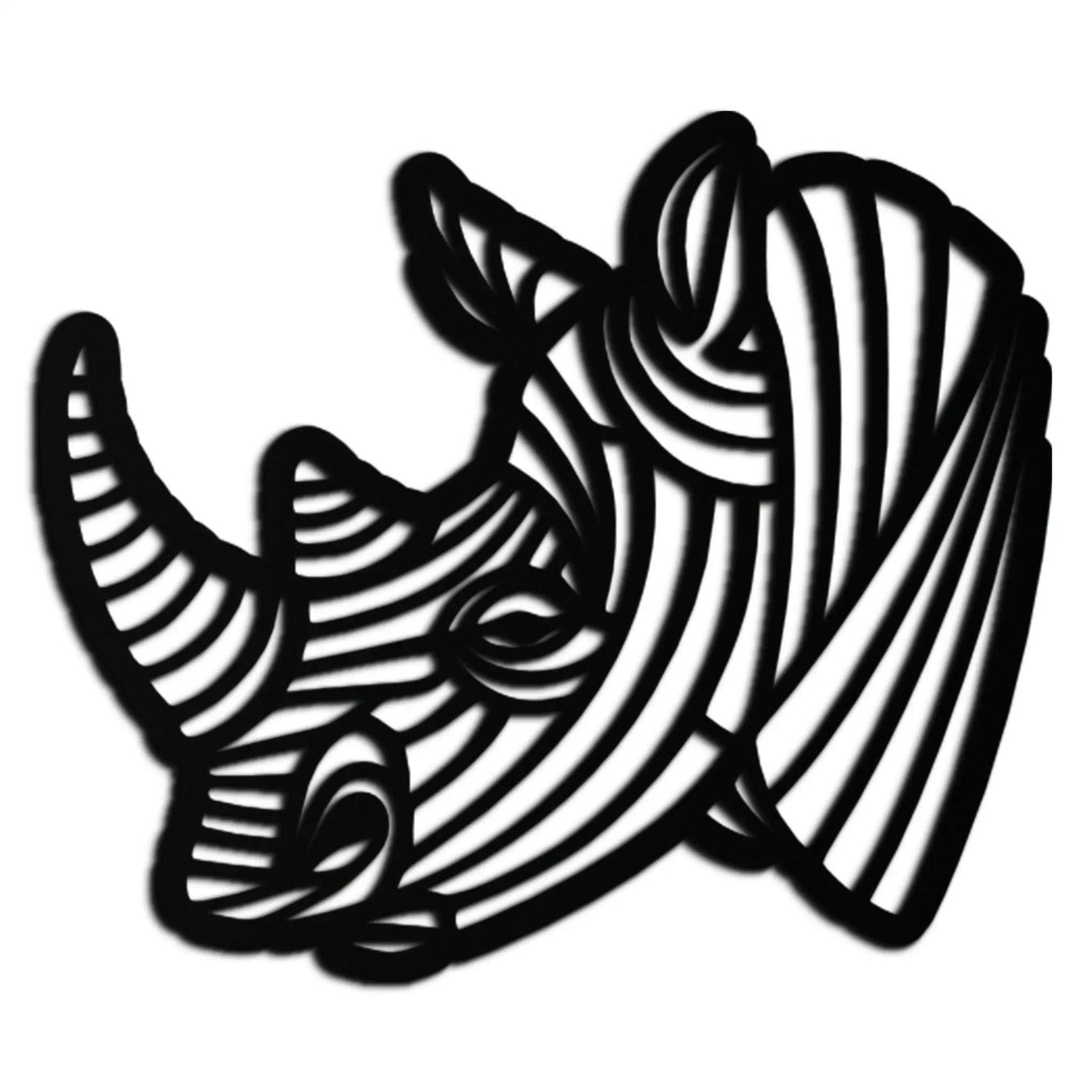 Geometric Rhino Metal Wall Art - Modern Wildlife Decor- KAF164 by Enova Art