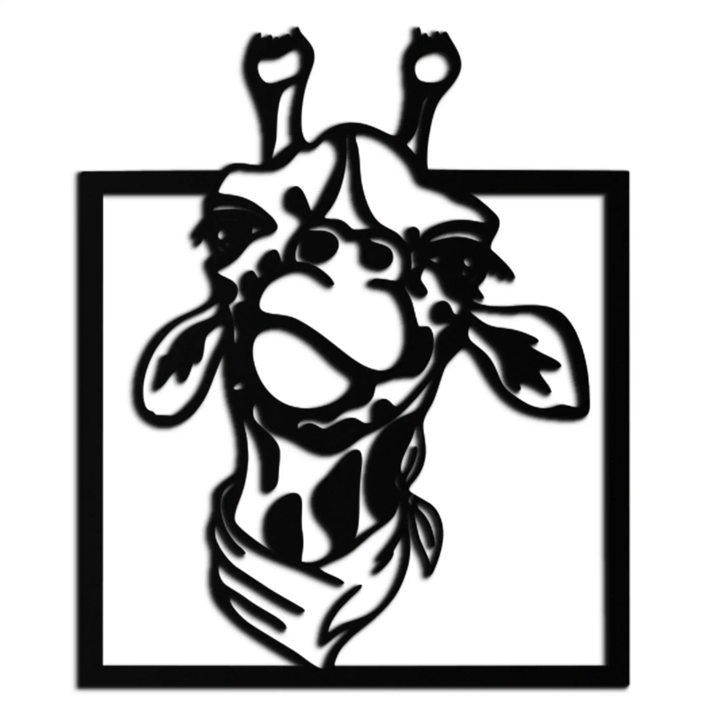 Giraffe Metal Wall Art - Playful Safari Animal Decor- KAF165 by Enova Art