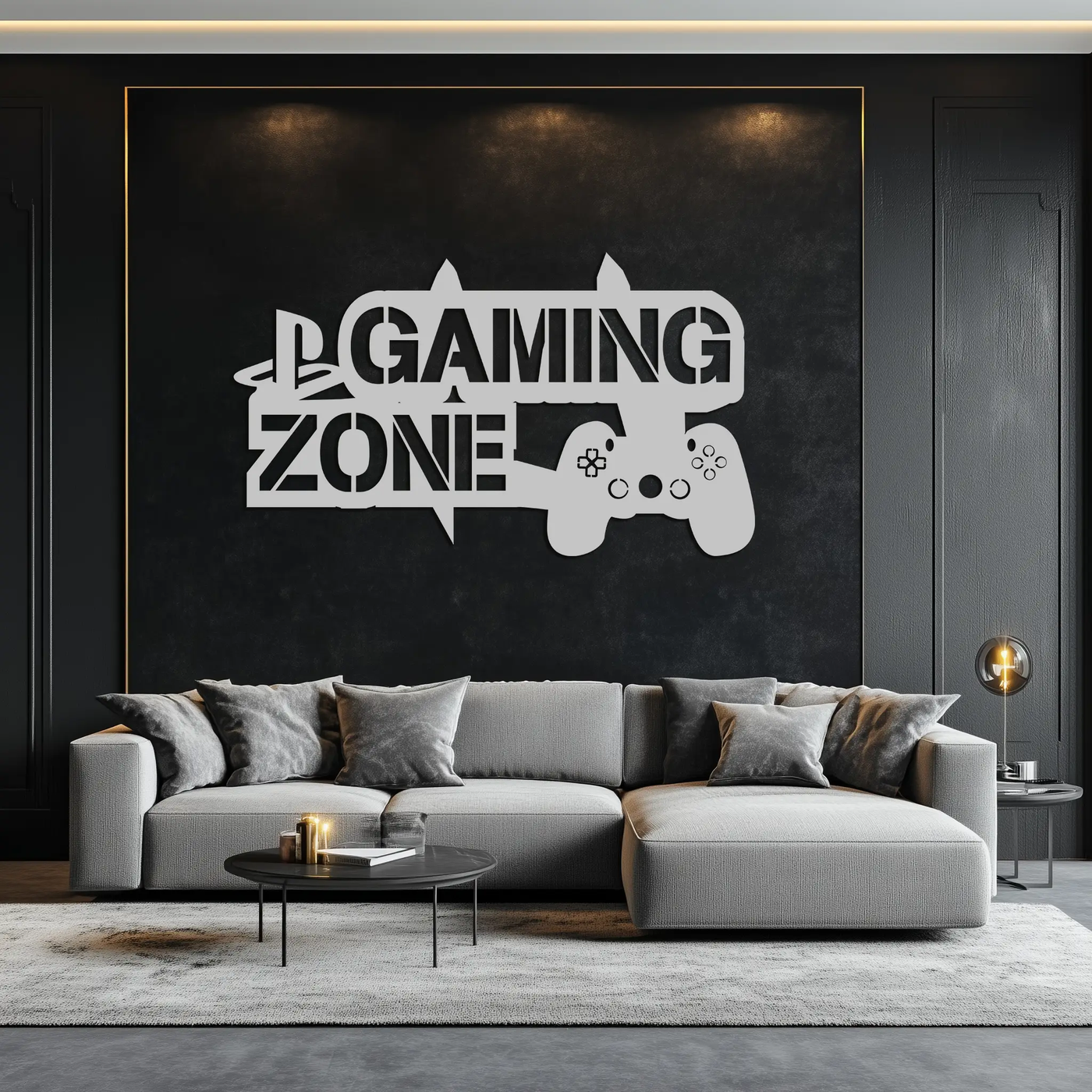 Gaming Zone Metal Wall Art - Gamer Room Decor- KAF169 by Enova Art
