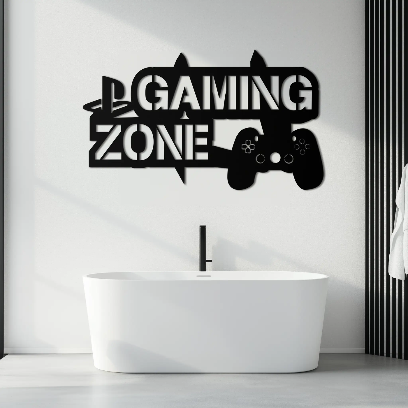 Gaming Zone Metal Wall Art - Gamer Room Decor- KAF169 by Enova Art