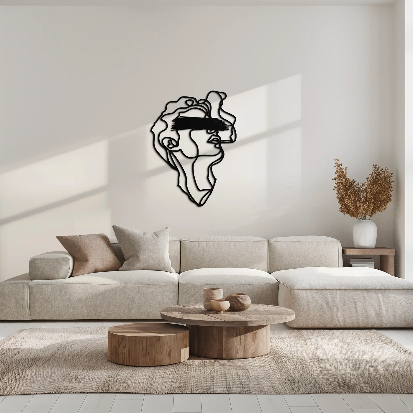 Blindfolded Men Metal Wall Art - Abstract Minimalist Line Art Decor- KAF170 by Enova Art