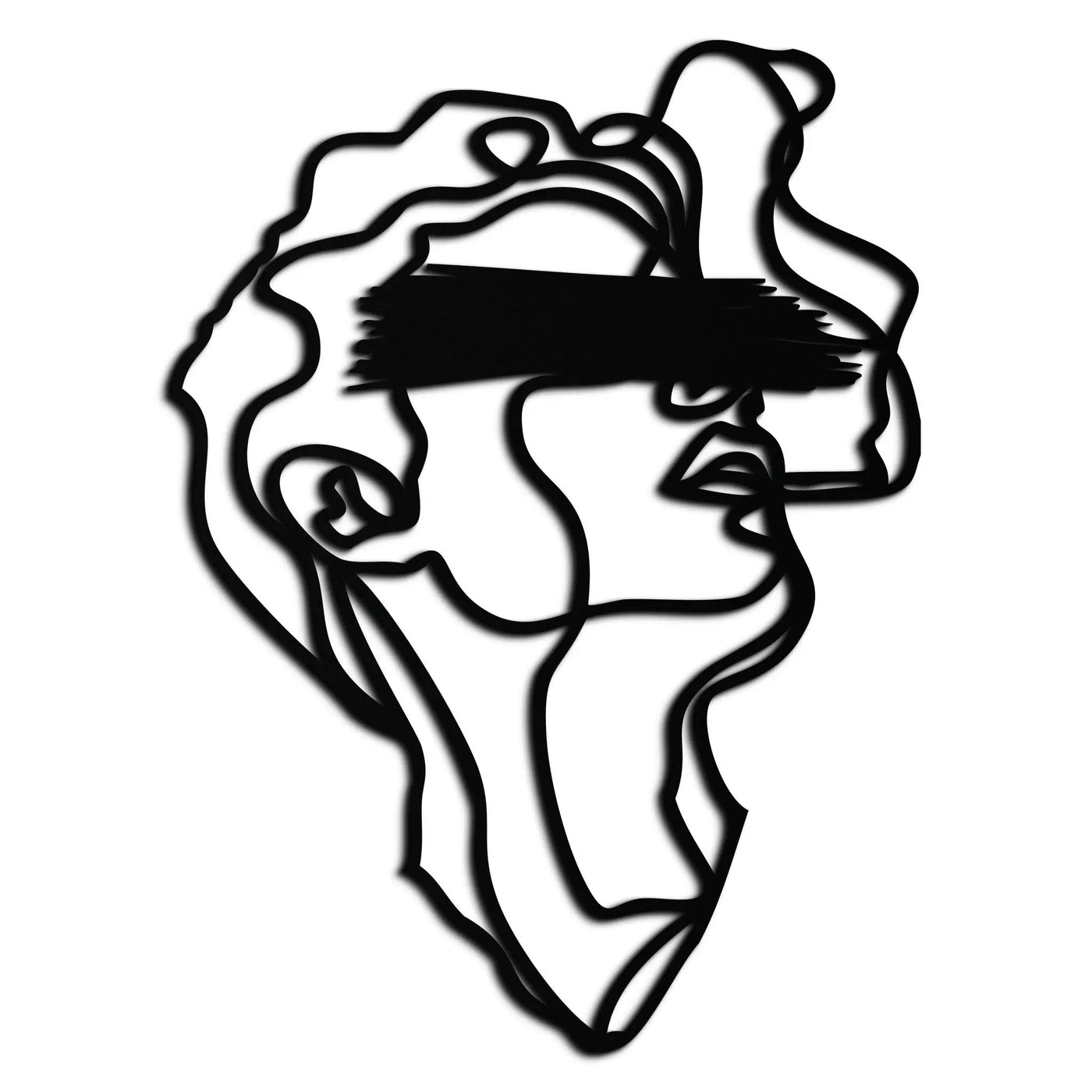Blindfolded Men Metal Wall Art - Abstract Minimalist Line Art Decor- KAF170 by Enova Art