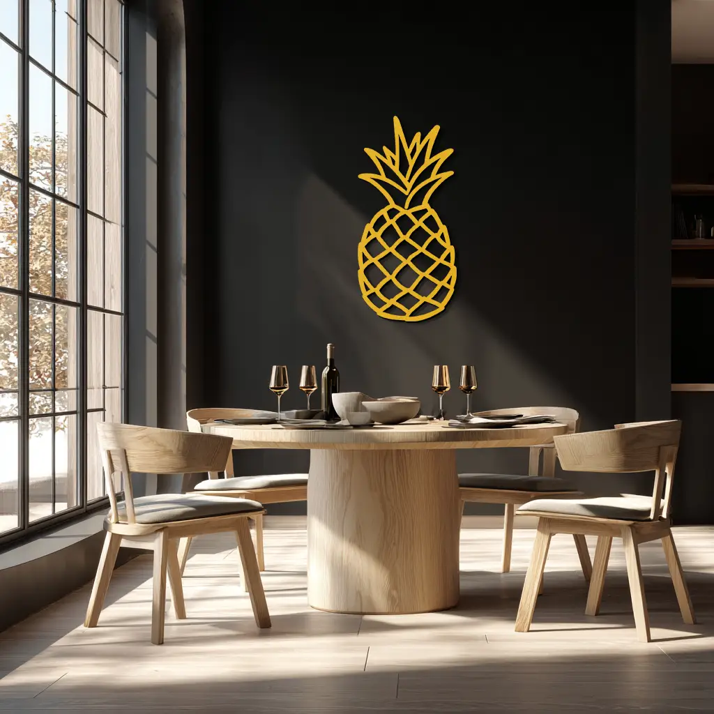Pineapple Metal Wall Art - Tropical Geometric Home Decor- KAF171 by Enova Art