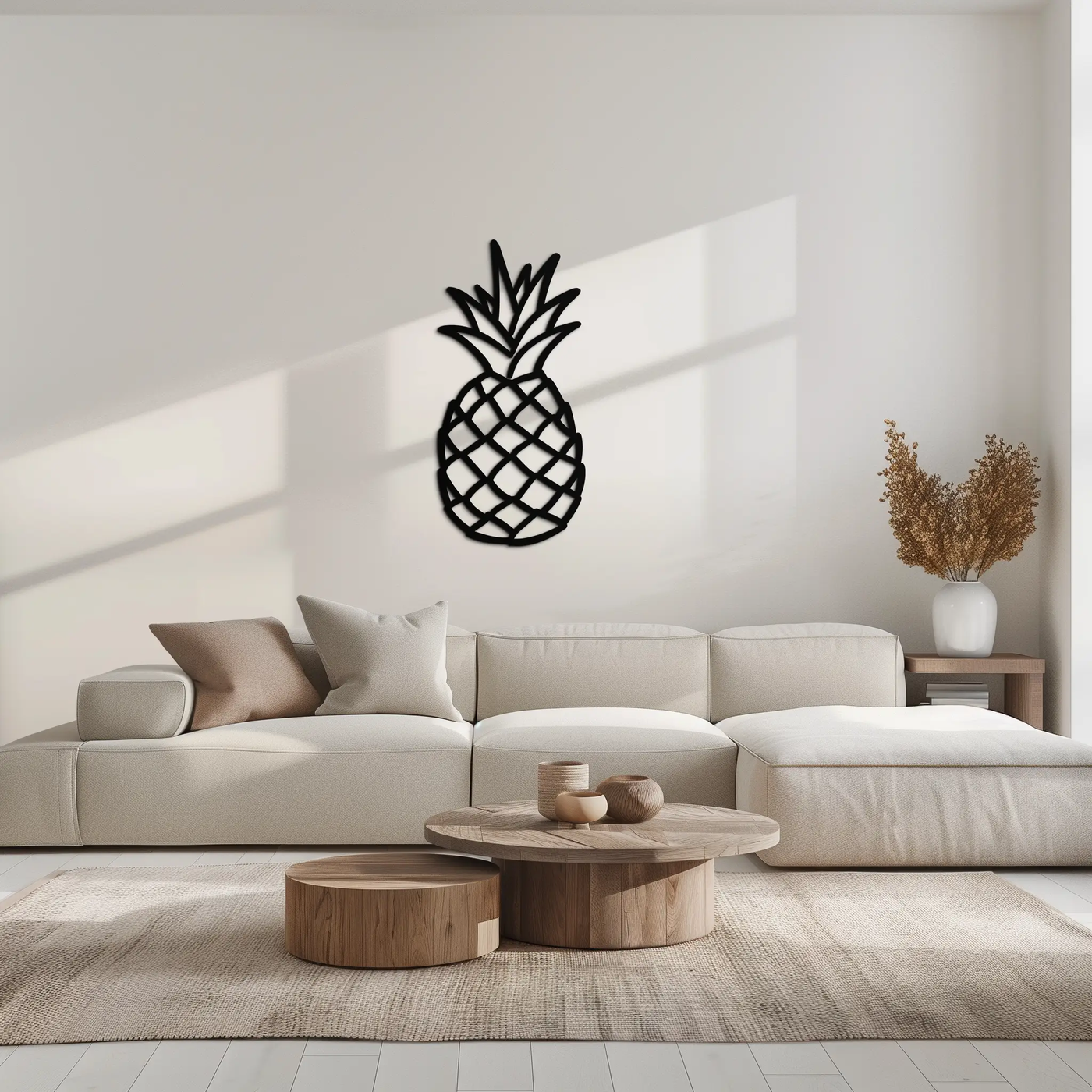 Pineapple Metal Wall Art - Tropical Geometric Home Decor- KAF171 by Enova Art