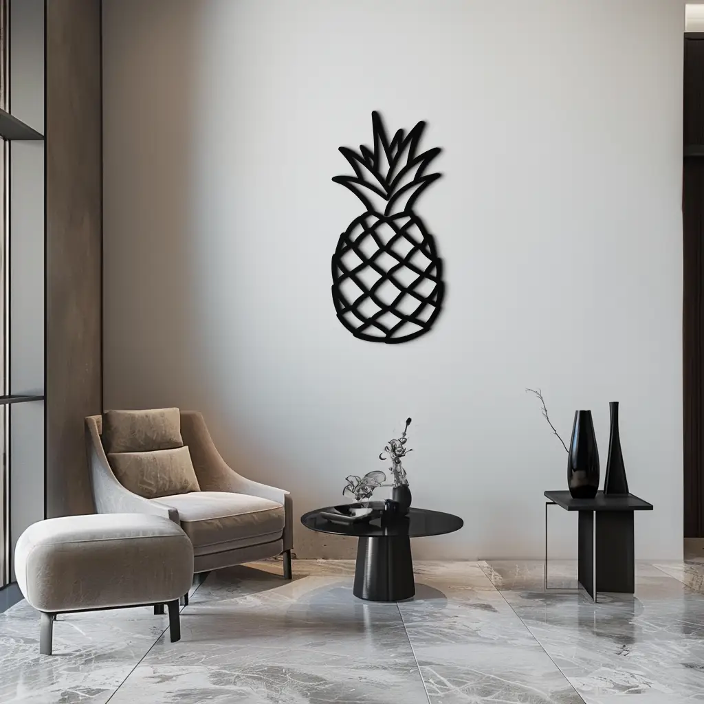 Pineapple Metal Wall Art - Tropical Geometric Home Decor- KAF171 by Enova Art