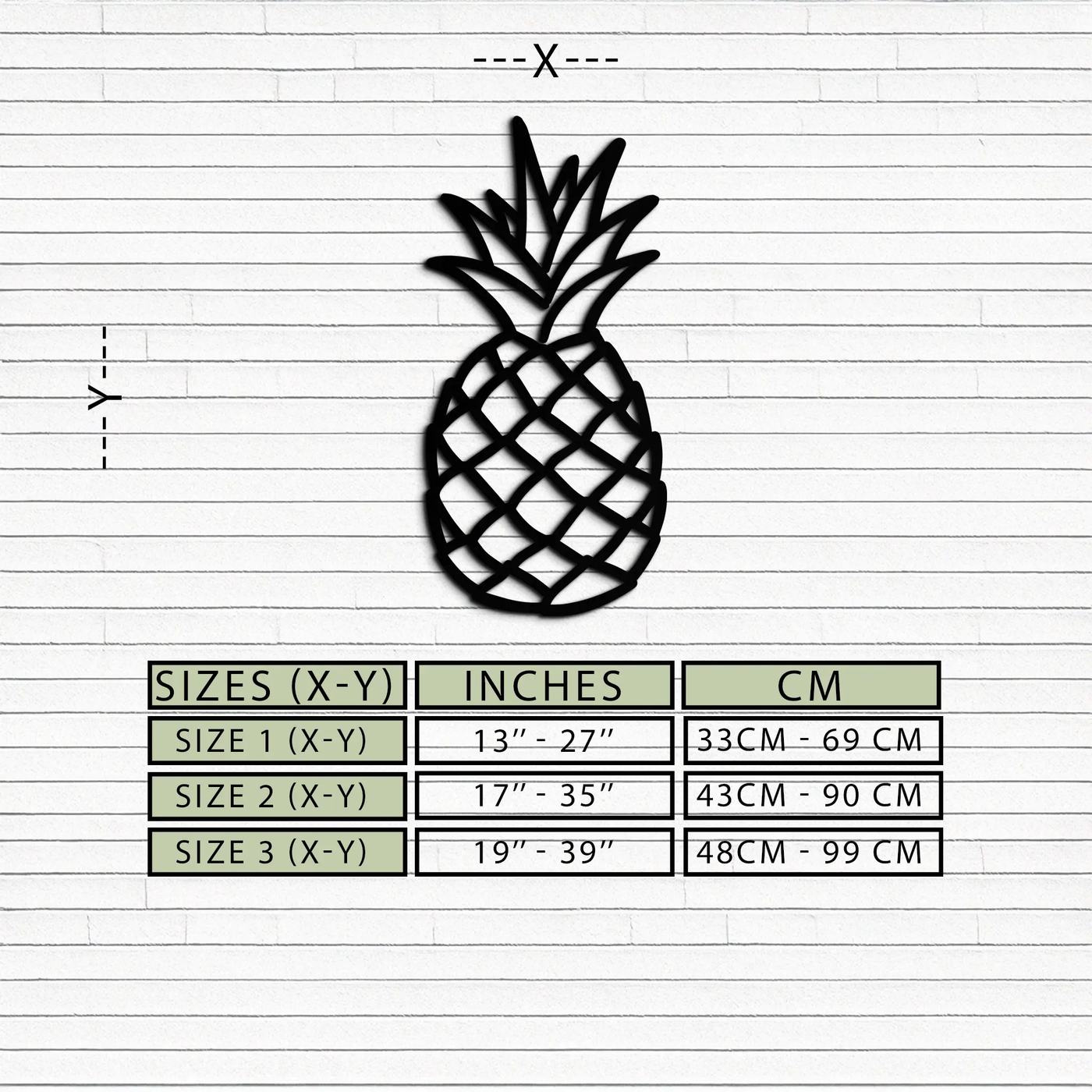 Pineapple Metal Wall Art - Tropical Geometric Home Decor- KAF171 by Enova Art