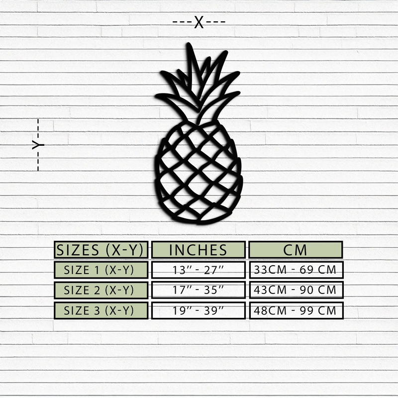 Pineapple Metal Wall Art - Tropical Geometric Home Decor- KAF171 by Enova Art