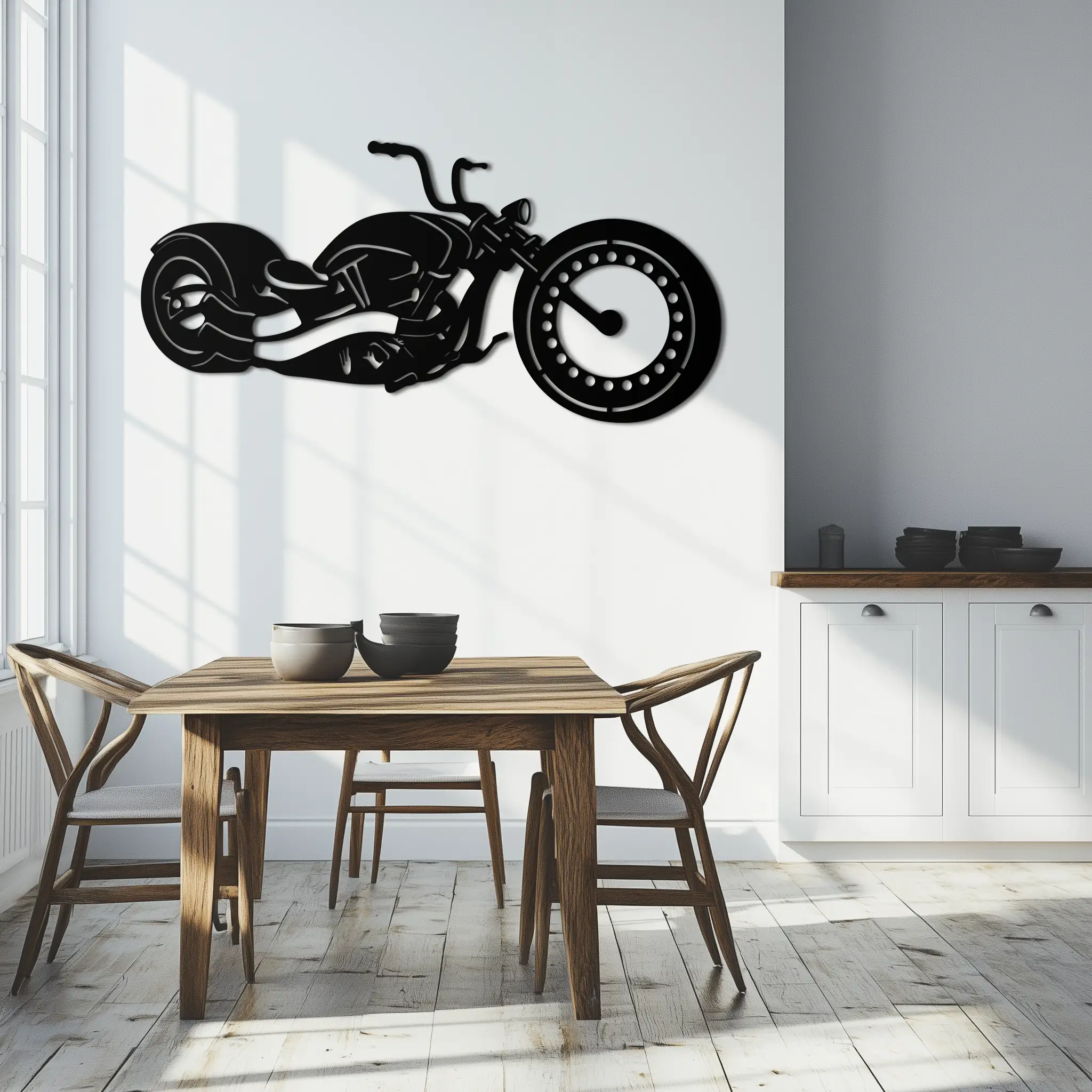 Motorcycle Metal Wall Art - Biker Decor for Garage & Man Cave- KAF172 by Enova Art