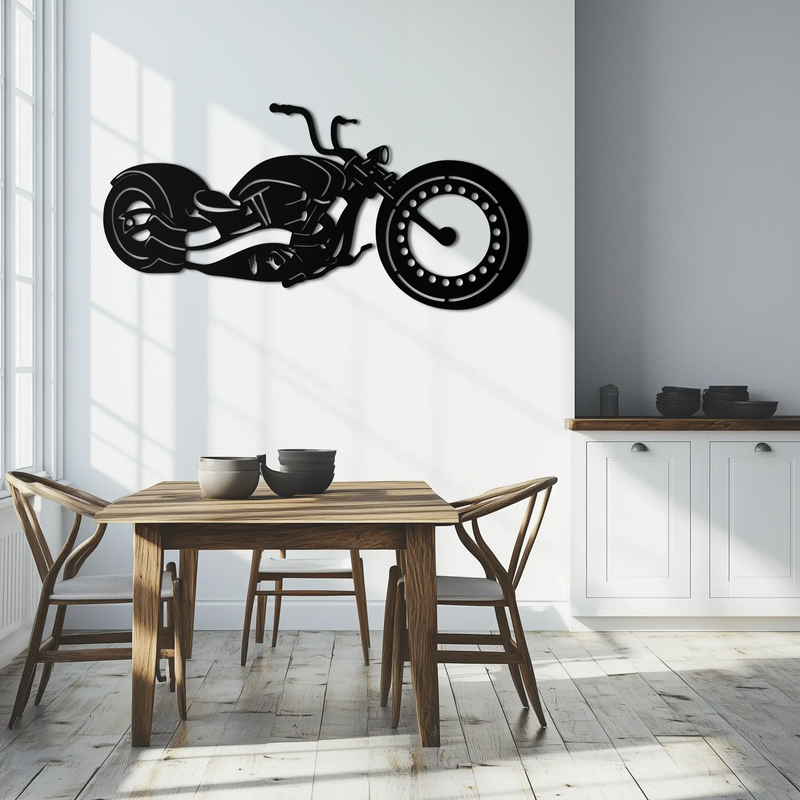 Motorcycle Metal Wall Art - Biker Decor for Garage & Man Cave- KAF172 by Enova Art