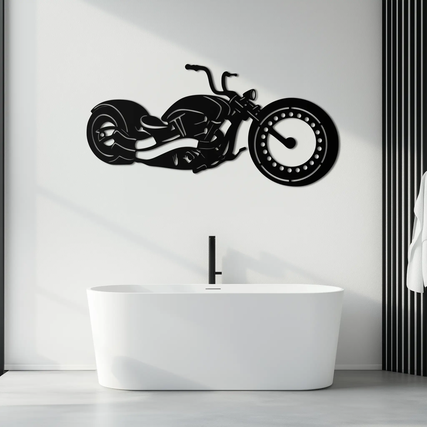 Motorcycle Metal Wall Art - Biker Decor for Garage & Man Cave- KAF172 by Enova Art