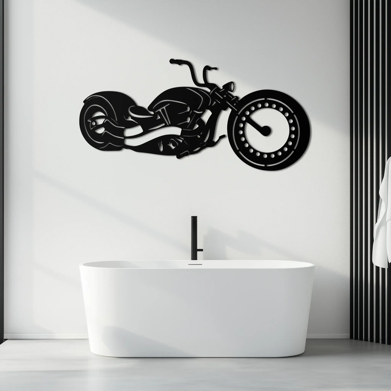 Motorcycle Metal Wall Art - Biker Decor for Garage & Man Cave- KAF172 by Enova Art