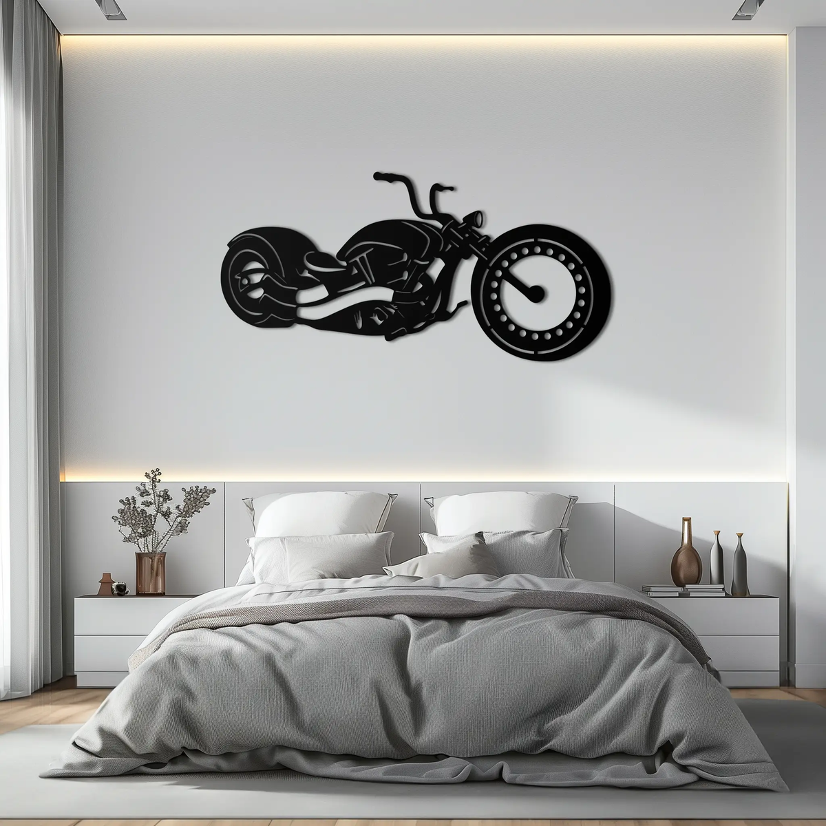 Motorcycle Metal Wall Art - Biker Decor for Garage & Man Cave- KAF172 by Enova Art