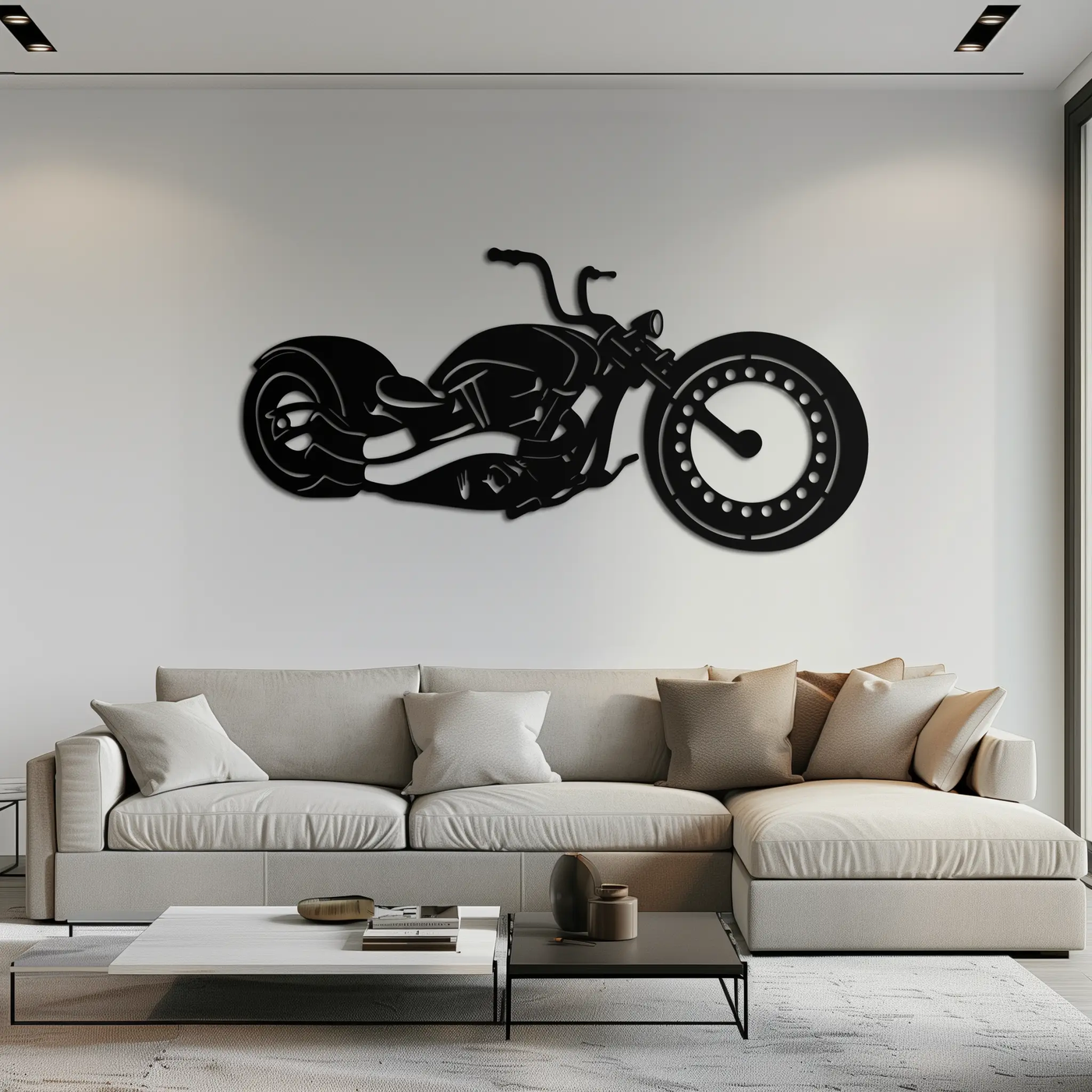 Motorcycle Metal Wall Art - Biker Decor for Garage & Man Cave- KAF172 by Enova Art