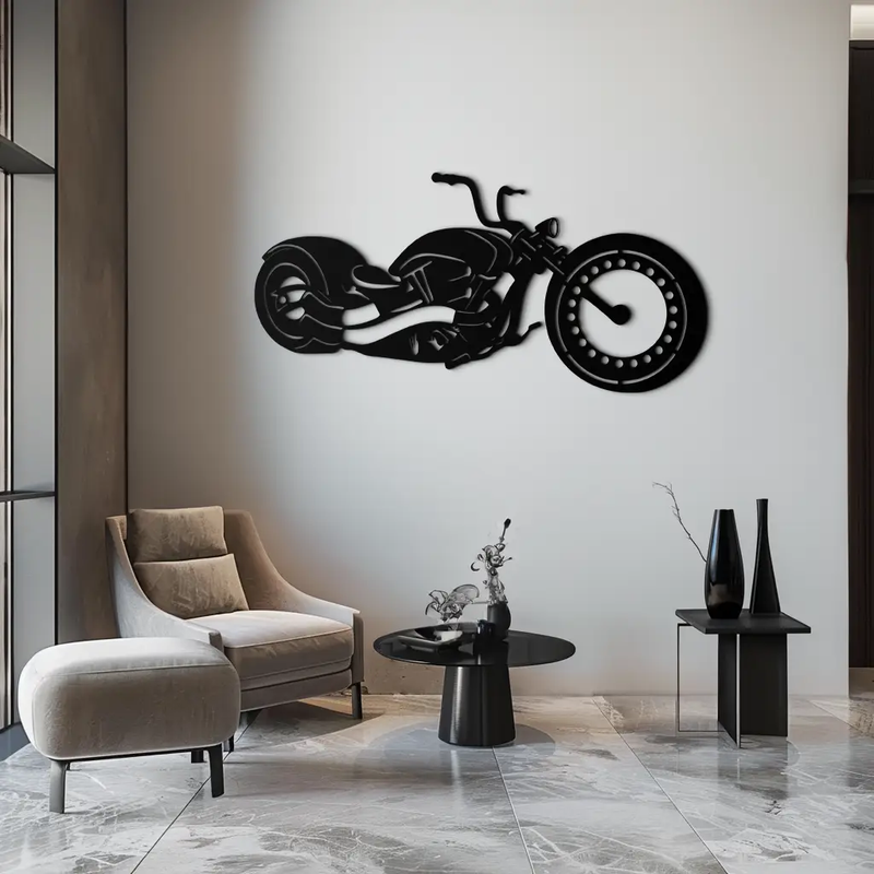 Motorcycle Metal Wall Art - Biker Decor for Garage & Man Cave- KAF172 by Enova Art